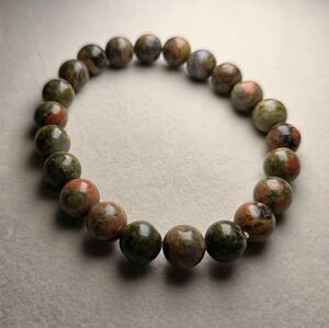 Handmade Unakite Beaded Stretchy Bracelet